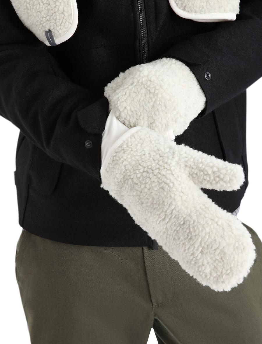 Gants Icebreaker Unisex RealFleece™ Merino High Pile Mittens Homme Blanche | FR 1054WNBY